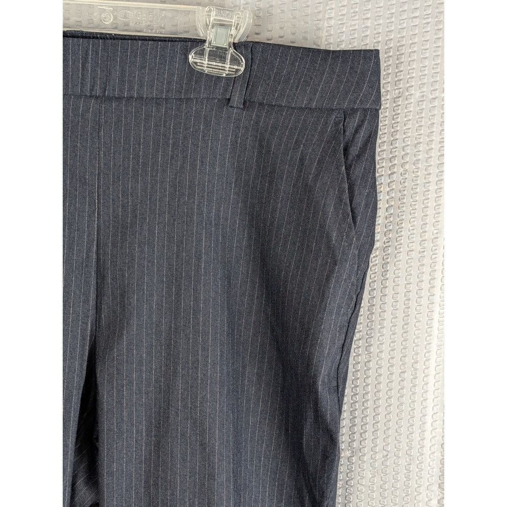 Rafaella Womens Size 14 Black‎ Pinstripe Dress Pants Trouser Flat Front Straight - Picture 4 of 14